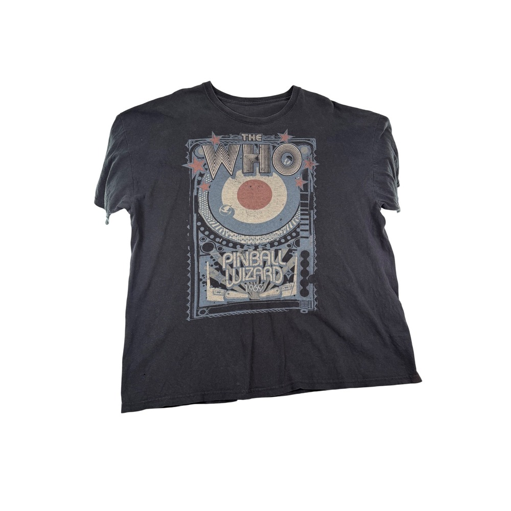 The Who Pinball Wizard 1969 Rock Band Graphic T-Shirt Faded Black XL